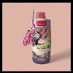 ELLO unicorn water bottle with fidget toy